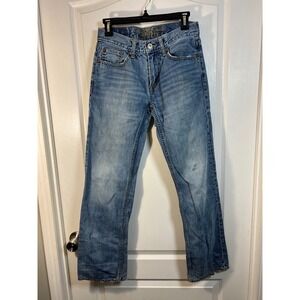 American Eagle Mens Jeans 28x32 Straight Leg Medium Wash Distressed Denim